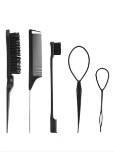 Hair Styling Comb Set, Hair Styling Tool Set, Including Hair Comb, Pointed Tail Comb, Eyebrow Brush, and Hair Pin, Professional Hair Salon Tools & Accessories, Hair Dye Brush