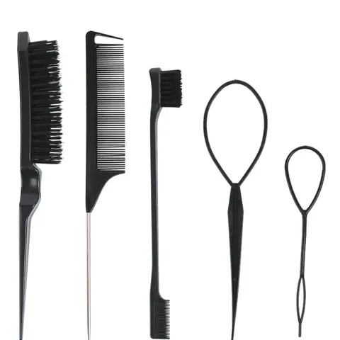 Hair Styling Comb Set, Hair Styling Tool Set, Including Hair Comb, Pointed Tail Comb, Eyebrow Brush, and Hair Pin, Professional Hair Salon Tools & Accessories, Hair Dye Brush, Hair Tools For Styling, Hair Tool Kit
