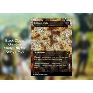 Grimoire Study: Rhystic Study Black Clover Commander Proxy