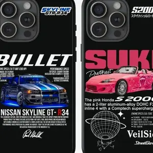 Bullet Suki Phone Case, Couple Phone Case Gift for Car Lover, Couple Gift, Dual Layer Shock Absorbent Protective Cover For iPhone 17 16 15 14 13 12 11 Pro Max
