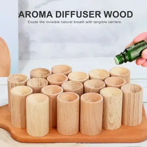 6 Counts Charcoal Wooden Diffuser, Best Hand-Crafted Wick Essential Oil Diffuser made of eco-friendly wood