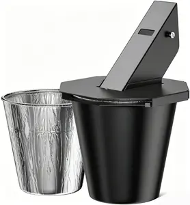 Fathers Day Gifts Upgraded Grease Bucket with Lid & 1PCS Liners, Grease Catcher for Smoker Drip Bucket, Compatible with Traeger, Pit Boss, Z Grills, Recteq and More - Grease Bucket for Pellet Grill Fathersdaygift