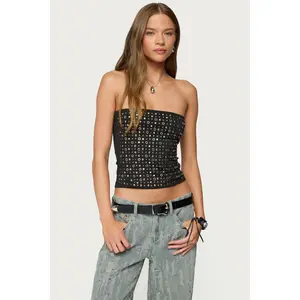 Blanco Studded Grommet Tube Top Blanco Studded Grommet Tube Top