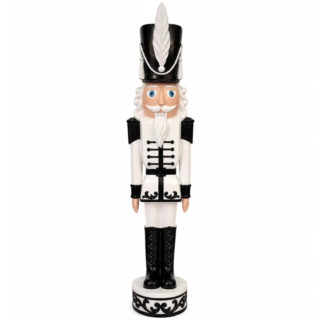 37 Inch Decorative Christmas Nutcracker -  White and Black