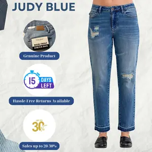 Judy Blue Full Size Mid Rise Bf Patch & Repair Destroy Release Hem Jeans Plus Size
