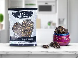 Pettikadai Ellu Mittai -Sesame Candy - Small Individually Crunchy Sesame Candy Bars with organic Jaggery - Sweet Snacks -No Gluten or Dairy