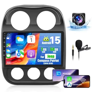 Android Radio for Jeep Compass Patriot 2010-2016: 10.1 inch Touch Screen Car Stereo with Wireless Carplay and Android Auto, 5G/WiFi, DSP/EQ, GPS, Split Screen, SWC + AHD Backup Camera