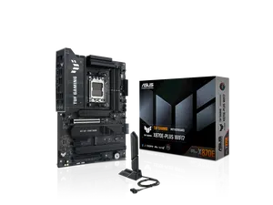 ASUS TUF GAMING X870E-PLUS WIFI7 AMD X870E ATX Motherboard with 16+2+1 80A Power Stages, DDR5 Support with AEMP, PCIe 5.0 x16 with PCIe Slot Q-Release Slim, Four M.2 Slots, WiFi 7 with ASUS WiFi Q-Antenna