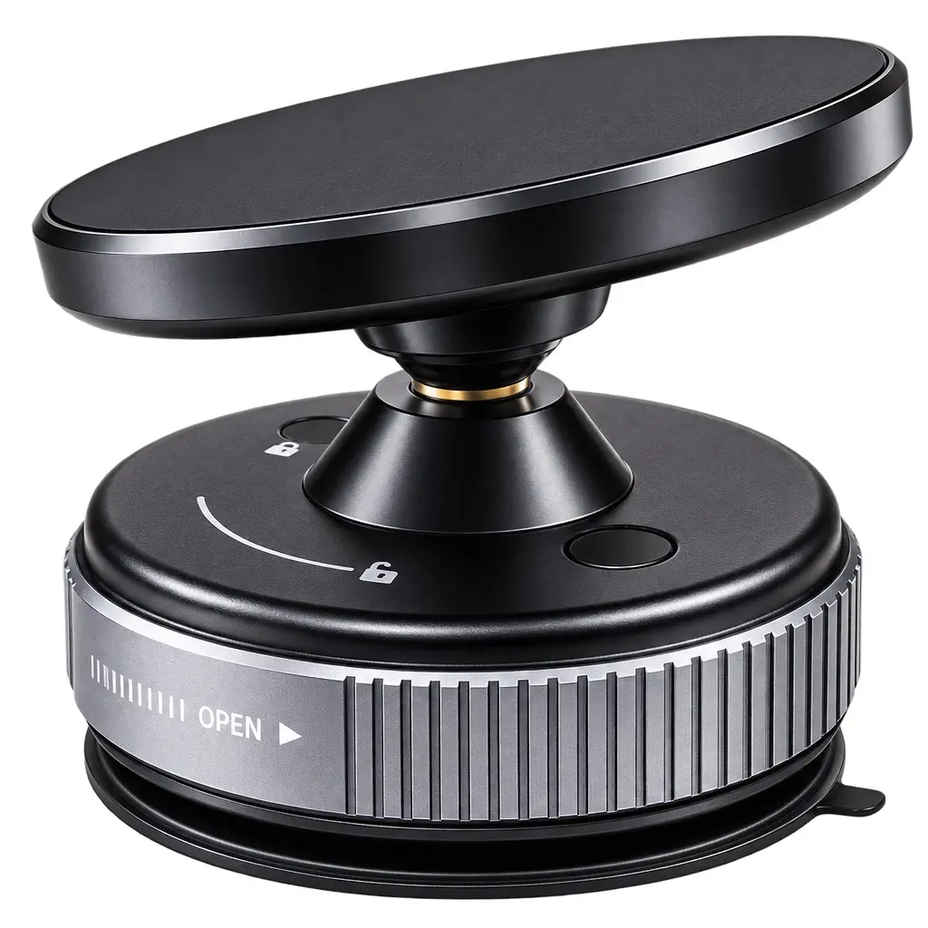Vacuum Magnetic Car Phone Mount, 360 Adjustable Dashboard & Windshield Phone Holder