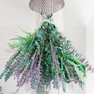 65 count Mix Dried Eucalyptus Stems & Lavender Bundle for Shower, 17"  Real Preserved Eucalyptus Leaves Greenery, Lavender for  Shower , Flower Arrangements, Vase Decor