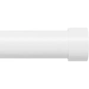 White Curtain Rod 72-144 inch, 1" Heavy Duty Curtain Rods for Windows Outdoor, Patio, Living Room, Bedroom, Metal Modern Drapery Pole with End Caps, 6 to 12 ft Drapery Rod