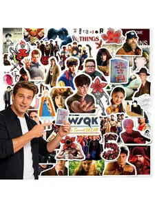 54pcs Stranger Things Style Stickers, Premium Waterproof Vinyl Material, Vibrant Printing, Perfect for Laptops, Journals, Water Bottles