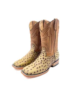 Cowboy Boot Tan Ostrich