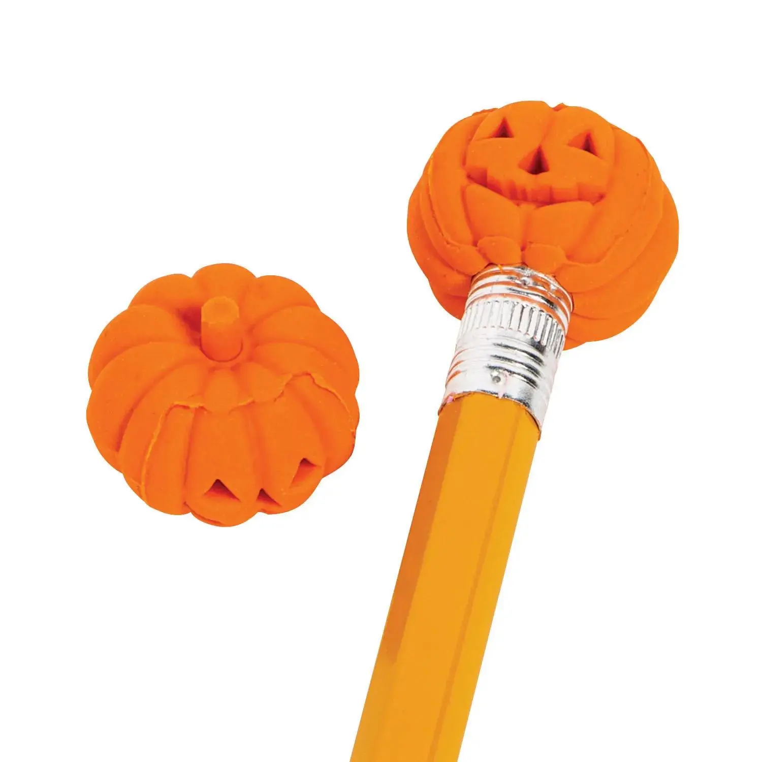 Fun Express Bulk 144 Pc. Jack-O'-Lantern Pumpkin-Shaped Eraser Pencil Toppers
