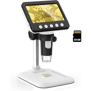 Microscope for Error , 4.3 inches 1080P LCD Digital Microscope, 50x-1000x Magnifier with 8 Adjustable LED Lights, PC View, Compatible with MacOS Windows for Adults