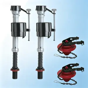 Universal Toilet Repair Kit, Durable Fill Valve and Flapper Set, Adjustable Water Level Toilet Valve, Quiet Fill Valve Assembly, Replaces Most Toilet Tank Parts, Easy DIY Installation