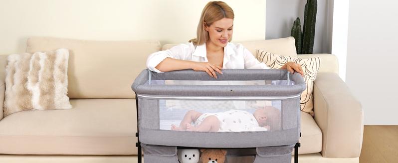 Baby Bassinet, Baby Basinet Bedside Sleeper, Easy to Fold Portable Crib Side Bassinet 2024new Style Girl/boy Folding Cot bassinetbaby