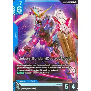 Unicorn Gundam (Destroy Mode) - Newtype Rising (GD01)