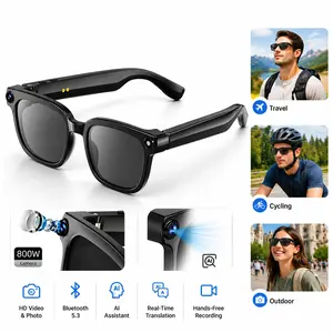 Smart Camera Glasses with HD Video & Photo, Bluetooth Wearable Glasses, AI Assistant, Real-Time Translation, Hands-Free Recording for Travel, Cycling & Outdoor #SummerVibes