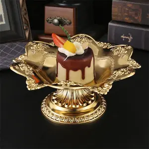 Lotus Design Fruit Plate, Creative Fruit Dessert Cake Display Stand, Decorative Serving Tray for Home Kitchen Dining Room Party Wedding, Pedestal Platter