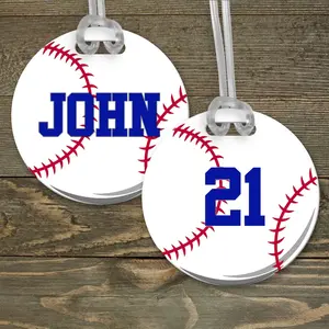 Personalized Luggage Tag | Custom Monogram Bag Tag | Baseball Design