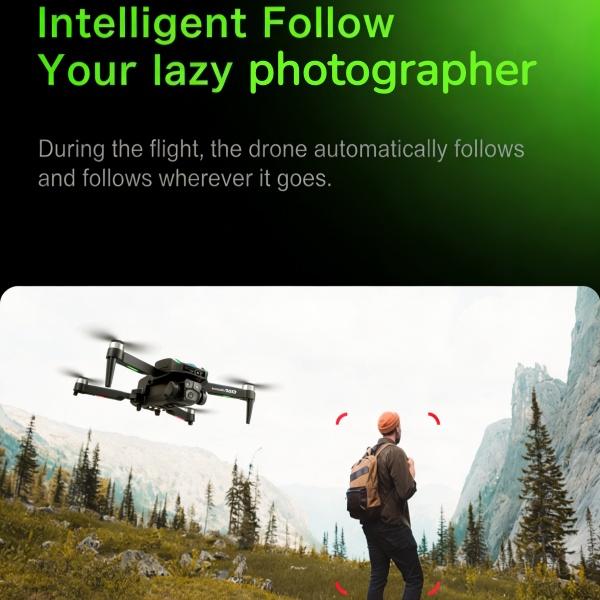 D10 Drone | Brushless Motor 4-Way Obstacle Avoidance Drone with Gradient Flowing Lights, Optical Flow & Servo Gimbal EIS Stabilization, Dual WIFI Camera, Sports Car Shape, Foldable, Gesture Control & One Key Return