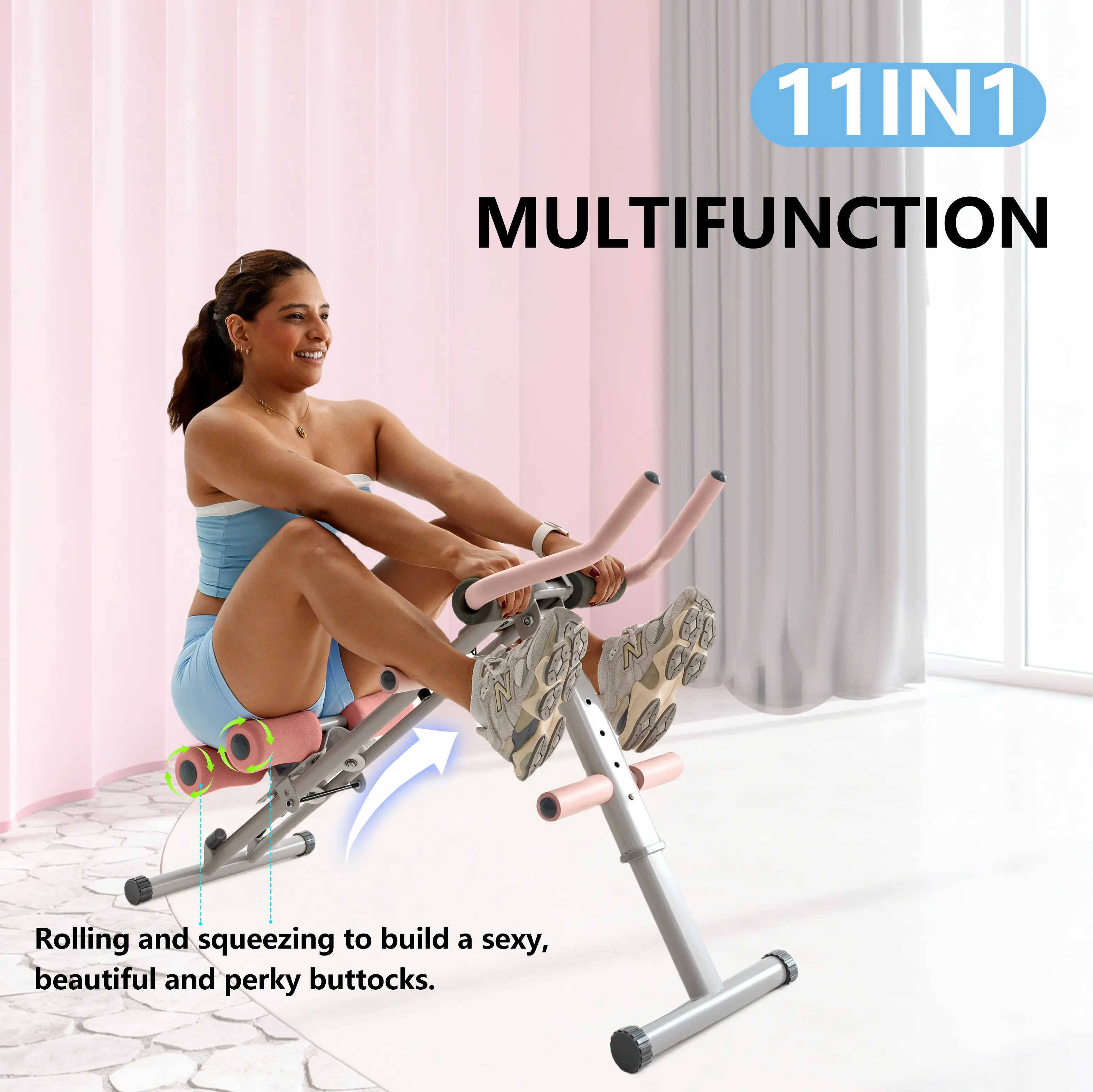 Magic BB Ab Trainer Machine, Adjustable Ab Workout Equipment for Abs Exercise at Home Gym,Foldable Abdominal Trainer for Stomach Workout,Core Strength Training