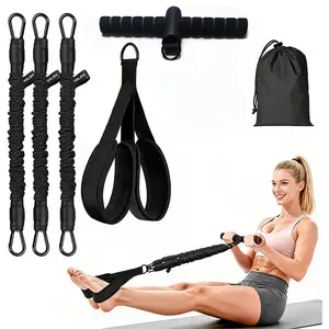 Detachable Foot Pedal Resistance Bands Set, Yoga Stretch Training Belt with Handles for Home Workout Weights Adjustable