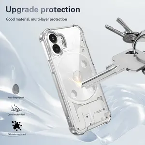 Nothing Phone One Phone1 A063 Case, Air Cushion Corners Anti-Drop Silicone Frame + Acrylic Hard Back Cover, Shockproof Protection Shell