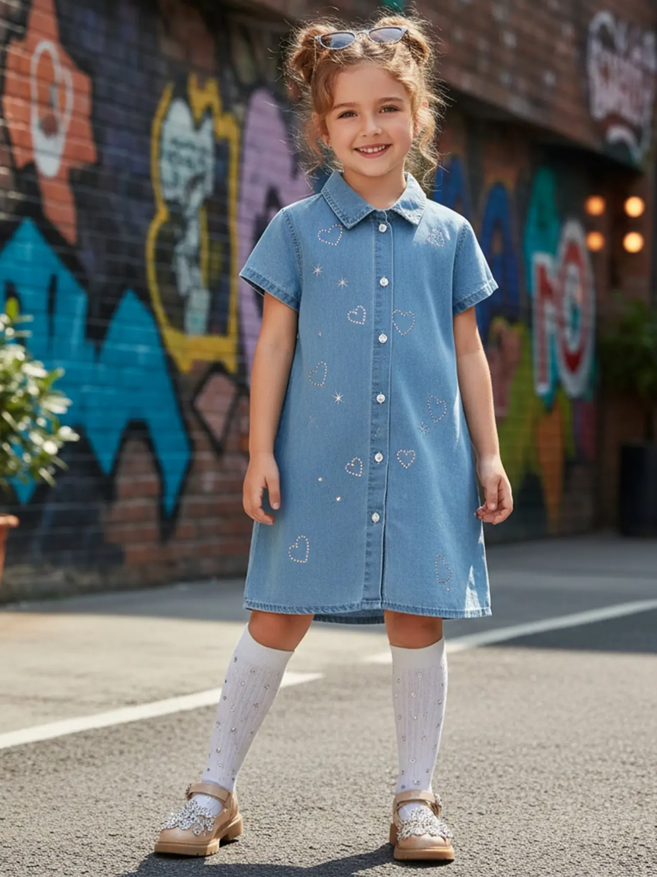 spring denim dresses Romana Tie Front Mini Dress - Dark Crafted in rich indigo denim Denim Flower Dress | FARM
