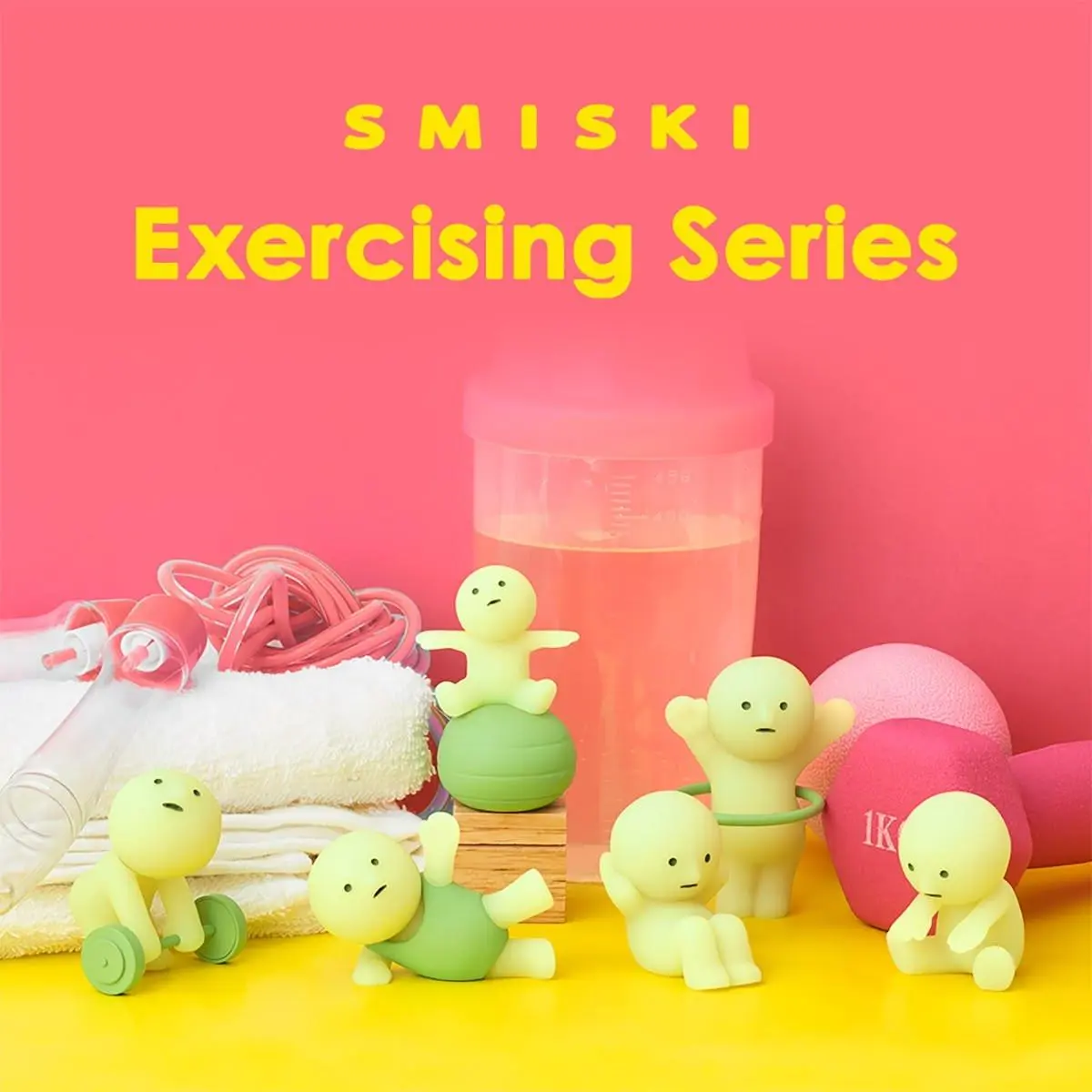 SMISKI Exercising Series Mini Figure | Glow in The Dark Blind Box Collectible Yoga & Gym Desk Decor