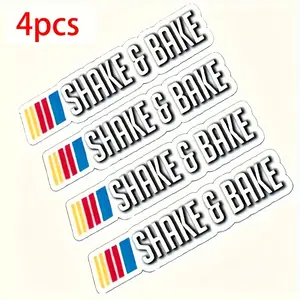 (4pcs) Imperial Vibes Shake And Bake Funny Car Stickers Funny Stickers For Car Truck Truck Off-road Vehicle Car Window Wall Cup Notebook Computer 1.8inch/5inch