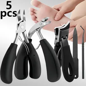 Professional Toenail Clipper Set for Thick & Ingrown Nails, Toenail Clippers for Thick Nails, Heavy Duty Nail Clippers Kit, Stainless Steel Nail Care Kit, Pedicure Tools, Angled Concave Blade Clipper, Manicure Set Curved summervibes trimming