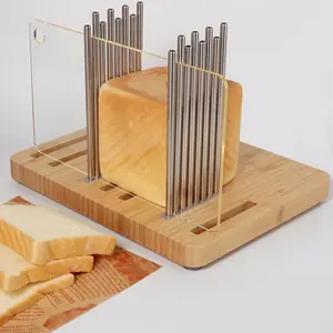 Bread Slicer for Homemade Bread,Stainless Steel Slicing Guide for Bread, Adjustable Width, Foldable and Compact  Guide, Bread Slicer for Sourdough Rounds, Bagels, Cake,Toast
