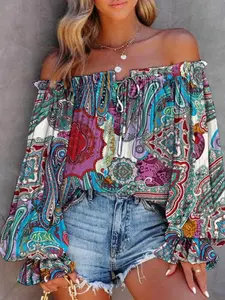 Women's Floral Off the Shoulder Top