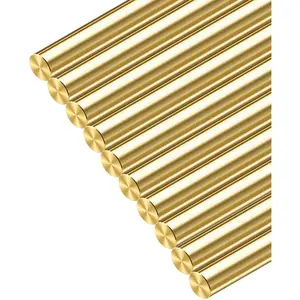 1/8 inch Brass Rods; Diameter 1/8 inch, Length 12 inch; 10 count for Craft Projects, Modeling,  Handle Pins, Scale Stock, and Round Dowel Rivets.