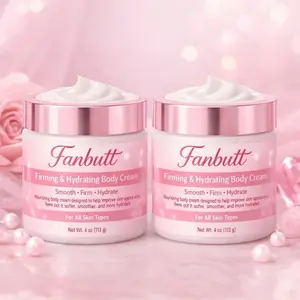 Fanbutt Firming & Hydrating Body Cream 4 oz - set of 2 bottles Moisturizing Body Care for Soft Skin, Smooth Firm Hydrate, All Skin Types
