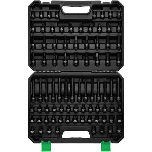 84- 3/8-Inch Drive Master Hex Bit Impact Socket Set, Impact Allen Bit Socket Set,  Bits, Stubby Bits, Tamperproof  and Triple Square, Cr-Mo Steel, Heavy Duty Storage Case