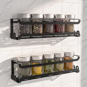 Wall Mounted Spice Rack, Kitchen Spice Organizer, Hanging Spice Shelf, Cabinet Door Spice Rack, Pantry Organizer Shelf, Over Stove Rack, Spice Storage Holder, Adhesive Spice Rack, Screw Mount Spice Shelf, Kitchen Organization Tool, RV Spice Organizer.