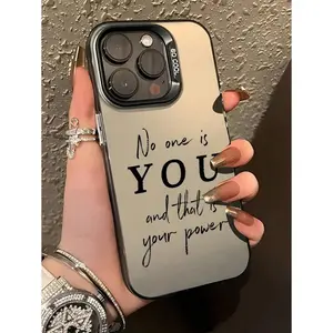 1pc Personalized English Text Pattern Full Coverage TPU Anti-Drop Phone Case Compatible With Apple 16, 15, 14, 13, 12, 11 ProMax, And Series