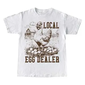 Local Egg Dealer Shirt, Funny Easter Graphic Tee, Chicken Lover T-shirt, Farmhouse Life, Cool Unique Gift, Vintage Graphic Tee, Retro 90s Shirt, Unisex Cotton Crewneck T-Shirt Menswear Womenswear Streetwear Top