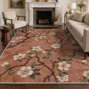【Deals For You Days】GENIMO Area Rug – Soft, Non-Slip, Pet Friendly, Machine Washable Floor Rug, Home Carpet, Stylish Decor for Any Room ,ARF2040-BLOOM