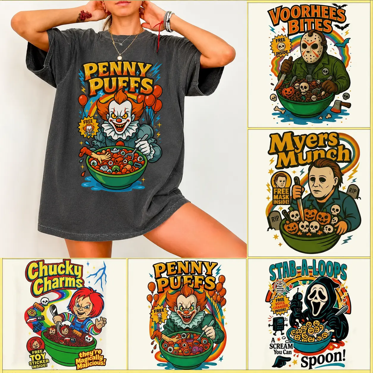 Comfort Colors Horror Character Shirt, Halloween Movie Shirt, Unisex Comfort Color T Shirt For Men Women, Horror Cereal Shirt,Comfot Colors Funny Halloween Horror Shirt, Retro Horror Shirt, Movie Character Graphic Tee, Unisex Comfort Color T-Shirts
