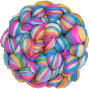Combed Top Roving Limited Edition Fiber for Spinning Needle Felting Wet Felting Weaving and Crafting Colorful Designer Merino