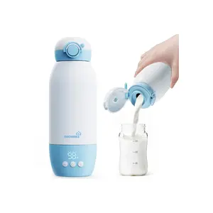 Grownsy Portable Bottle Warmer, Fast Baby Bottle Warmer On The Go, Cordless Travel Milk Warmer for Breastmilk/Formula, with Precise Temperature Control, Memory Function