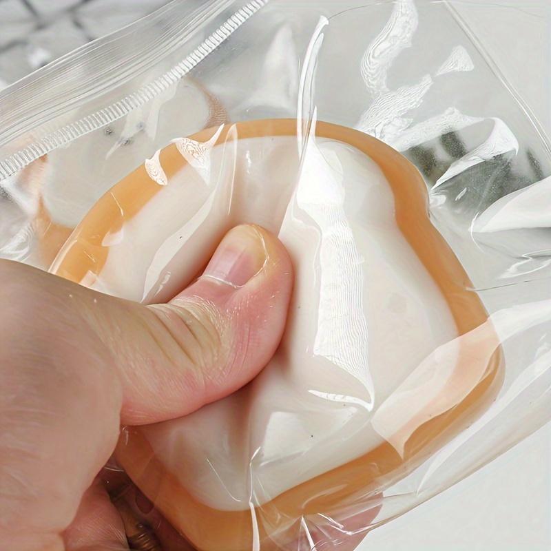 Ultra-Soft Squishy Toast Relax Toy - Cute Bread Slice Design, Slow Rebound, Easy to Clean, Synthetic Rubber, Multicolor