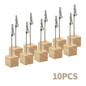 Cube Base Memo Clip with Crocodile Clip, Durable Card Holder, Non-Slip Bottom, Ideal for Photos, Notes, Business Cards, Office & Home Desk Organizer