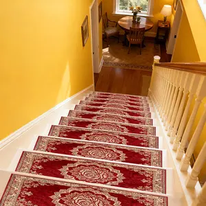 Non-Slip Stair Carpet, Step Protection Carpet, Decorative Bordered Stair Mat, Low Pile Rugs for Home Decoration & Bedroom Accessories - Suitable for Indoor, Outdoor Stairs & Multiple Scenarios