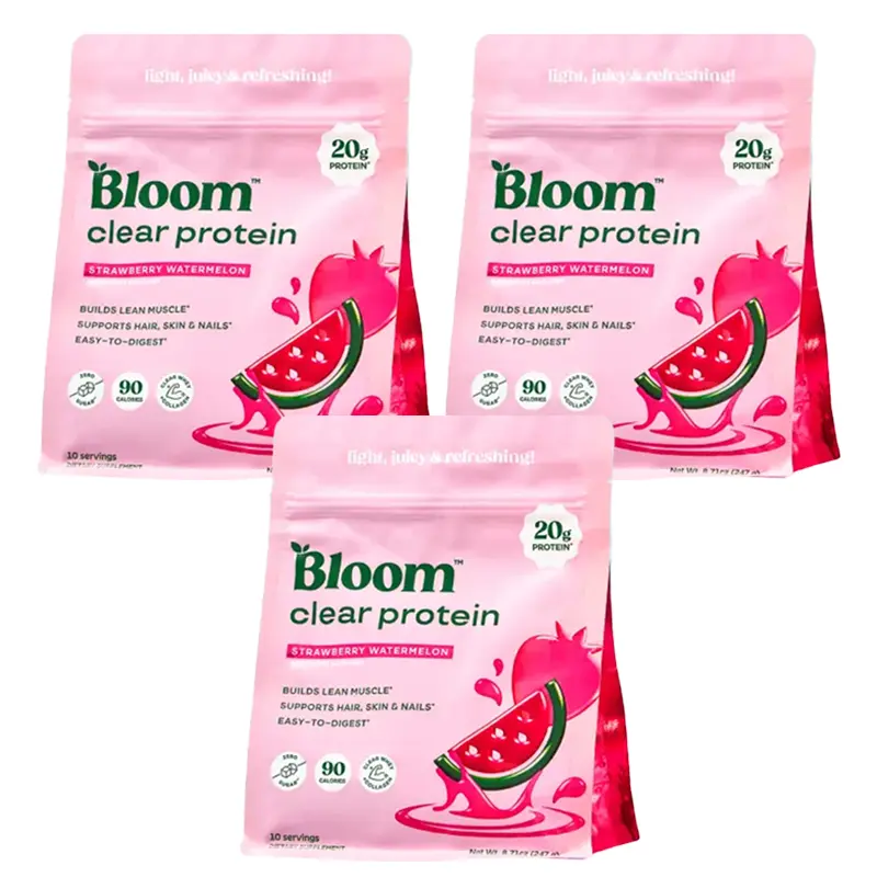 Bloom Nutrition Clear Protein - Clear Whey + Collagen Protein Blend | 20g Protein, 90 Calories, 0g Sugar, Light & Refreshing Fruity Drink | Protein for Women