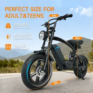 1500W Electric Bike ,Full Suspension,Top Speed 30mph,Range 40-60 Miles,48V 18Ah Removable Battery,LED Headlights,16‘’/20''×4.0‘’ Fat Tires,UL 2849 Certified,Electric Motorcycle,ebike